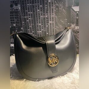 Gabby Small Hobo Crossbody Bag with Gold MK Emblem